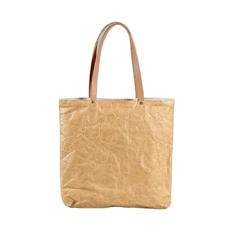 Öko Dupont Papier Outdoor Strand braune Tasche Tyvek Kraft papier Einkaufstasche