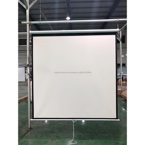 Venta al por mayor de la pared pantalla manual tamaño 72 ''-150'' blanco mate o <span class=keywords><strong>con</strong></span> cuentas de vidrio 16:9 <span class=keywords><strong>proyector</strong></span> - Product Image 2