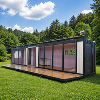 Maison conteneur en acier de 40 pieds, 1 chambre, design moderne, installation rapide, terrasse électrique, bureau mobile, usage hôtelier, 50 ans