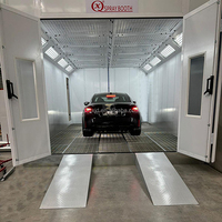 Cabine de peinture automobile à chauffage diesel CE, directement de l'usine, pour la peinture et la séchage des véhicules, idéale pour les garages et ateliers.