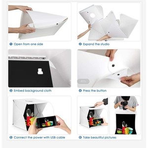 Shooting Tent Box 40cm With 6 Color Backdrops Dual Light <b>Strip</b> For Product Photography <b>Plastic</b> Plug Powered - Product Image 2