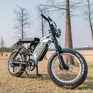 रेट्रो मोटरसाइकिल शैली लंबी दूरी 70KM इलेक्ट्रिक फैट टायर माउंटेन बाइक साइकिल मोटरसाइकिल ईबाइक 28MPH शीर्ष गति 500w 750w पावर