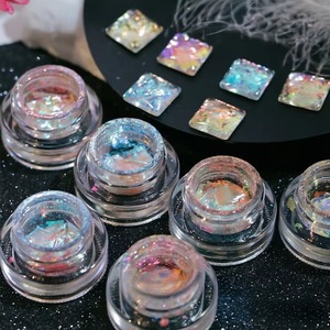 Poudre à ongles opale cristal aurore 6 couleurs, paillettes holographiques irrégulières, sequins irisés, poudre à frotter, flocons de paillettes pour manucure DIY - Product Image 1