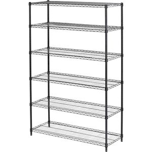 Étagères métalliques Alera ALE Commercial à six niveaux, 48 largeur x 18 profondeur x 72 hauteur, noir anthracite, pour garage - Product Image 2