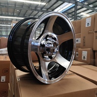 4x100 5x100 5x1143 6x1397 15x8 15 pouces 4 trous 5 trous 6 trous rotation par gravité noir jantes en alliage de voiture à face usinée en stock
