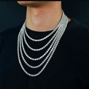 Wholesale VVS Moissanite Diamond Tennis <strong>Chain</strong> Necklace <strong>Cheap</strong> Price Hip Hop Iced Jewelry High Quality Moissanite <strong>Chain</strong> - Product Image 2
