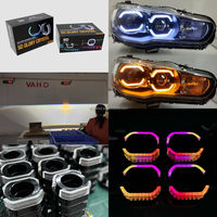 Car 5D Acrylic Bi LED Lens Shroud Blanc Jaune RGB APP Control Car Daytime Running Light Led Angel Eyes for Projector Headlight
