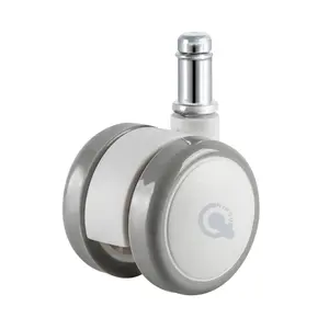 WINQO 50 Mm Swivel Chair Roller Ruedas Para Muebles 2 Inch White Chair Casters With Ring Stem 11*22