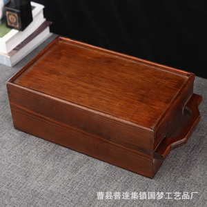 Rectangular Solid Wood <b>Pull</b> <b>Out</b> Lid Box 32x17x11cm Portable Storage Gift Packaging Box - Product Image 4