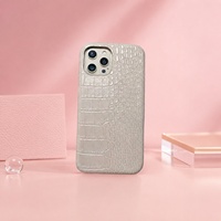 Étui de téléphone en cuir de crocodile Luxe Antichoc pour iPhone