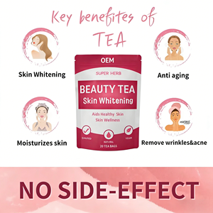 Thé de beauté et de santé aux super herbes OEM pour éclaircir la peau, mélange naturel d'orge, de graines de coix et de rose, végétalien, boîte de 20 sachets de thé - Product Image 4