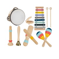 Wooden Percussion Instrument Set Kids Early Education Toy Enlightenment Auditory Perception Rhythm Training Aid