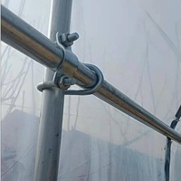 Accessoires pour serres : Petites attaches en U en acier galvanisé pour tubes transversaux, connecteurs de fixation verticale pour tuyaux