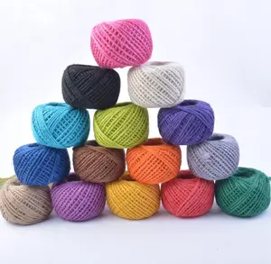 2mm 3ply naturel tricot à la main fil de jute avec 50 mètres 50 grammes par balle dans teinté brillant couleurs