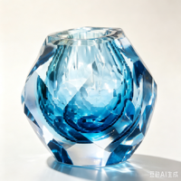 Mini vase Art Déco en cristal K9 taillé à la main avec motif tourbillon vert pour la décoration de table à la maison et comme cadeau de Bar Mitzvah