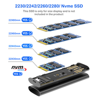 Case SSD in Alluminio M2 NVME con Adattatore USB Type C, Supporta Chiavi M e B&M