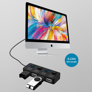 PC 컴퓨터를위한 독립적 인 480Mbps 고속 전송 데이터 어댑터가있는 4 포트 USB 2.0 허브 온/오프 스위치 분배기 확장기 - Product Image 3