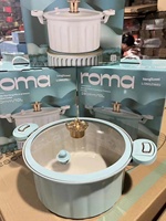 Panci Presto Mikro Berlapis Enamel Besi Kapasitas Besar Anti Lengket dengan Tutup Kaca Transparan untuk Memasak Sup di Kompor Gas Rumah Tangga
