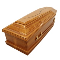 Ataúd de Madera Estilo Europeo, Certificado FSC, Personalizable, de Paulownia y Álamo, con Componentes Metálicos, Directo de Fábrica, para Uso Funerario