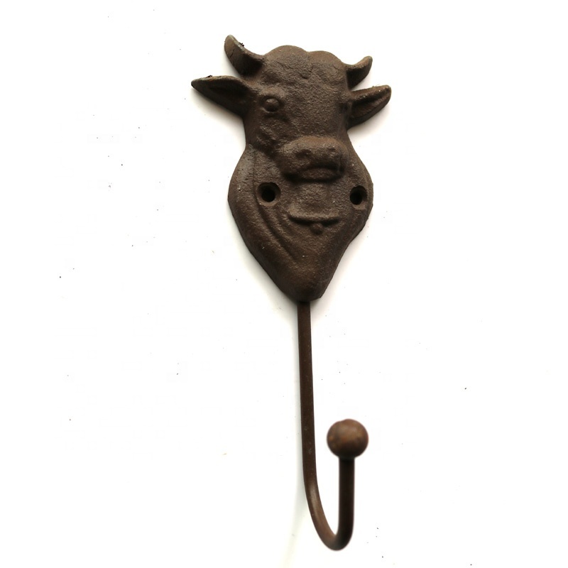 Longhorn Steer Hook Cast Iron Rustic Western Key/Towel/Coat Hanger - Pack Of 6