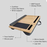 Support portable convertible noir pour ordinateur portable, table multifonction en MDF pour usage domestique et lit – Offre spéciale