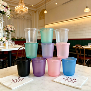 Vaso de Plástico Personalizado con Logotipo en Forma de U de 400 ml, 14 oz, 16 oz, 24 oz, Transparente Esmerilado, Desechable, para Smoothies, PP, Vasos Rígidos para Té con Leche - Product Image 1