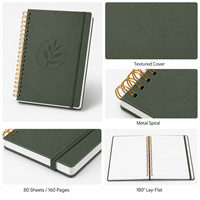 Carnet à spirales personnalisé en PU A5, logo personnalisé, 80 feuilles lignées, journal avec bande élastique, cadeau d'affaires pour le bureau
