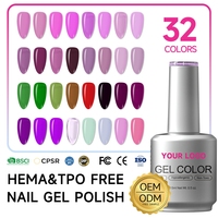 Gel UV pour ongles 15ml sans HEMA ni TPO, couleurs tendance, design artistique personnalisé ODM, pour DIY et salons de beauté