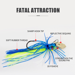 Leurre de pêche anti-herbe Chatter Bait Spinner Bait 12g/15g/20g, leurres de pêche Power Wobblers pour achigan et brochet - Product Image 3