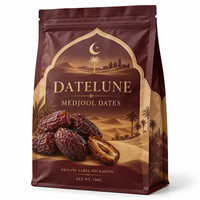 Op maat gemaakte bedrukte verpakkingstas met zijvouw en hersluitbare ritssluiting voor gedroogde Medjool dadels, private label, groothandel