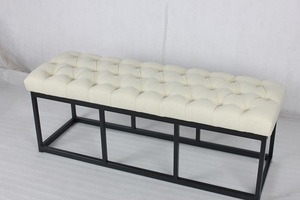 Banc en tissu pelucheux minimaliste moderne TOSEE, structure en acier avec revêtement en poudre, personnalisable pour appartement, chambre, salon, hôtel, villa - Product Image 4