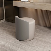 Tabouret de maquillage en velours de style nordique minimaliste avec dossier incurvé pour chambre à coucher, salon, manucure et table de toilette