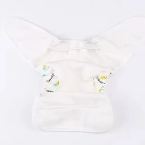 Couvre-couche <span class=keywords><strong>lavable</strong></span> et réutilisable en coton imperméable personnalisé avec soufflets 3D anti-fuites pour nouveau-né et tout-petit - Product Image 4