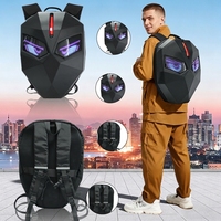 Mochila LED Personalizable para Bicicleta con Ojos Animados, Bolsa para Bicicleta Programable con Luz LED, Mochila Impermeable con Aplicación