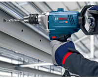 Perceuse électrique robuste GBM 1600 RE 850W à couple élevé avec poignée auxiliaire rotative à 360°, roulement à billes durable, 220-240V pour le perçage