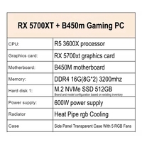 PC de jeu I3 12100 I5 12400 H610m 16G DDR4 M.2 RX580 avec accessoires RGB, ordinateurs de bureau préassemblés, vente en gros, construction de PC de bureau