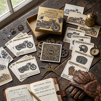 Cartes de collection de motos rétro personnalisées OEM, lot de cartes d'histoire de motos classiques en gros avec boîte personnalisée