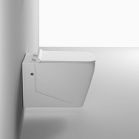 WC suspendu sans bride en céramique blanc, style européen, pour salle de bain, ensemble de sanitaires