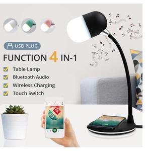 <span class=keywords><strong>Lampe</strong></span> de table sans fil avec haut-parleur LED pour bureau, chambre à coucher, <span class=keywords><strong>lampe</strong></span> de lecture avec chargeur de téléphone - Product Image 3
