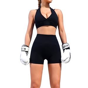 FLW Ropa de gimnasio para mujer Ropa deportiva de 2 piezas Fitness Sujetador de yoga negro Pantalones cortos Conjuntos de entrenamiento 2026 - Product Image 1