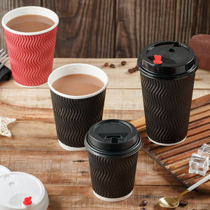 ถ้วยกาแฟแบบใช้แล้วทิ้งแบบย่อยสลายได้ถ้วยกระดาษลูกฟูก - Product Image 2