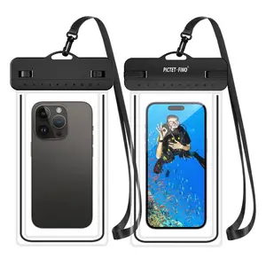 Large IPX8 PVC Waterproof Phone Pouch for Under 8.2-inches Mobile Phone Dry Bag with Strap