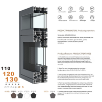Fenêtres à battant français en verre trempé double couche personnalisées pour villas cadre moderne en alliage d'aluminium de luxe UPVC standard