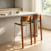Tabouret de bar commercial de style mi-siècle, tabouret de comptoir de luxe pour bar à domicile, avec dossier en fer forgé, style Bauhaus, tabouret haut