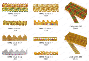 Cinta Trenzada de Hilo Metálico Dorado y Plateado con Bordado de Centípedo y Diseño Espiga para Ropa, Cortinas, Bolsos y Accesorios de Decoración - Product Image 6