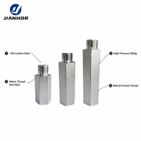 Raccord hexagonal fileté pour tuyau 45° #   Acier au carbone mâle-femelle M14 M16 M18 M20 M22 haute pression hydraulique