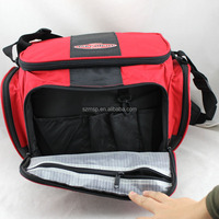 Sac de pêche moderne en polyester 600D avec fermeture éclair, taille 6 pouces et bandoulière réglable