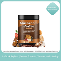 Poudre d'extrait de champignon naturel de qualité alimentaire en stock pour le soutien immunitaire des adultes, café faible en sucre