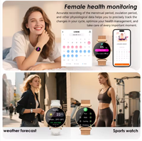 Reloj Inteligente AMOLED de 1.32 Pulgadas Dorado, Superventas, con Seguimiento del Ciclo Menstrual y del Sueño, Salud Femenina, Drenaje, Reloj Inteligente para Mujer