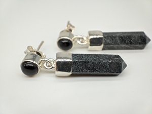 Pendientes de Ónix Negro y Turmalina Negra Hechos a Mano al por Mayor, Joyería de Piedras Preciosas de Plata de Ley 925, Elegantes Pendientes Colgantes para Mujer - Product Image 2